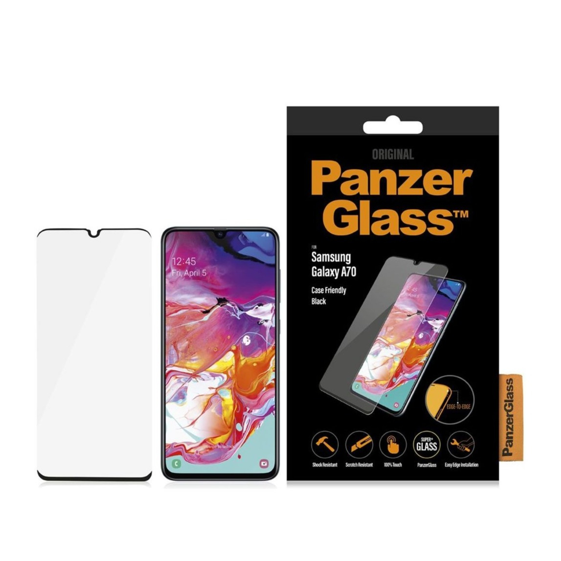 Image of PanzerGlass - Samsung Galaxy A70 Panzer Glas Display Case Friendly mit Rahmen (7191) - Schwarz bei Apfelkiste.ch