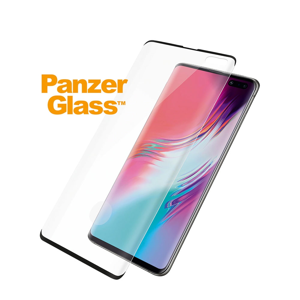 Samsung Galaxy S10 5G Panzer Glas Display Schutzfolie Case Friendly mit Rahmen (7188) - Schwarz