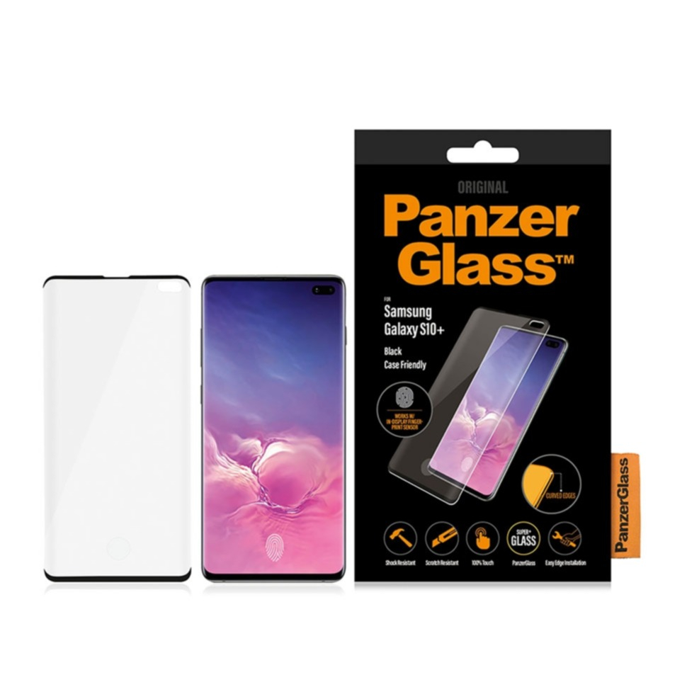 Image of PanzerGlass - Samsung Galaxy S10+ Plus Panzer Glas Display Case Friendly mit Rahmen (7186) - Schwarz bei Apfelkiste.ch
