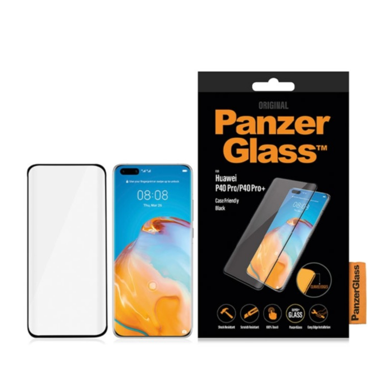 Image of PanzerGlass - Huawei P40 Pro Panzer Glas Display Schutz Case Friendly mit Rahmen (5370) - Schwarz bei Apfelkiste.ch