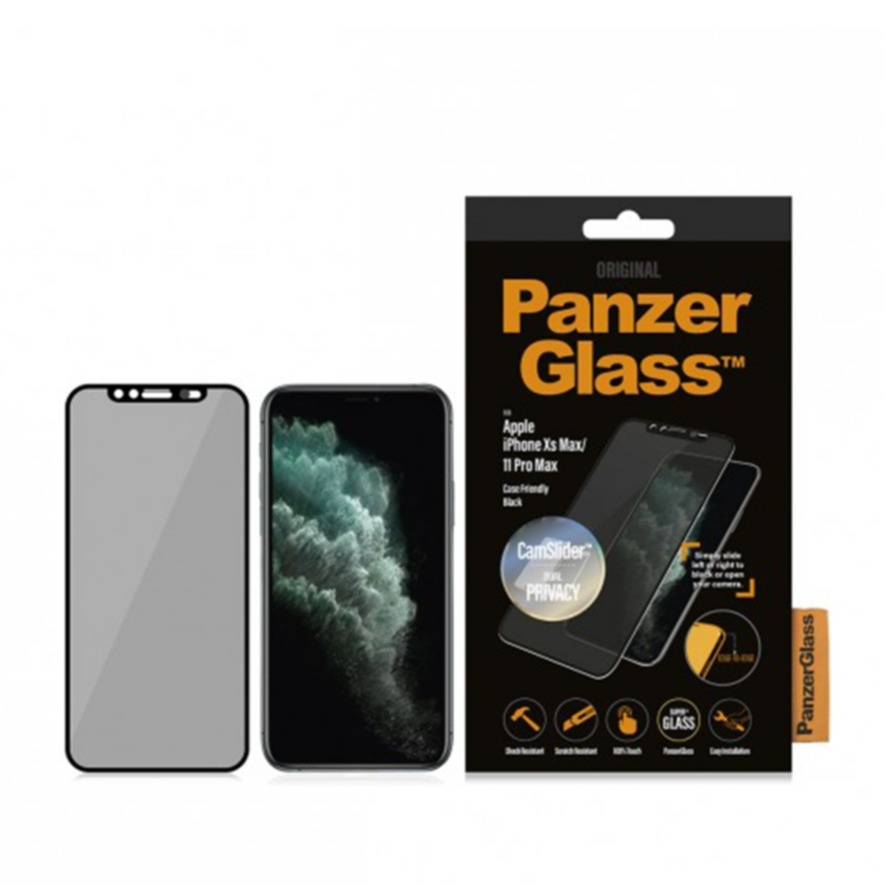 Image of PanzerGlass - iPhone 11 Pro Max / iPhone Xs Max Privacy Panzer Glas Display Case Friendly mit CamSlider (P2669) bei Apfelkiste.ch