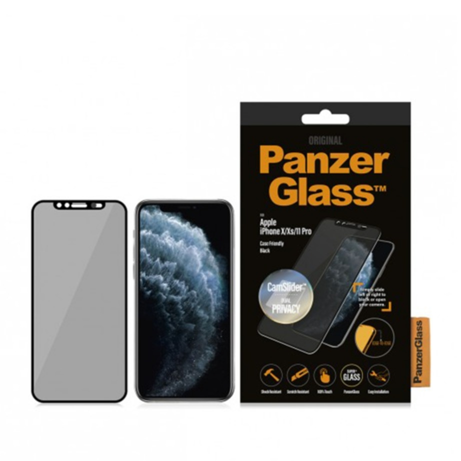 Image of PanzerGlass - iPhone 11 Pro / iPhone Xs / X Privacy Panzer Glas Display Case Friendly mit CamSlider (P2667) bei Apfelkiste.ch