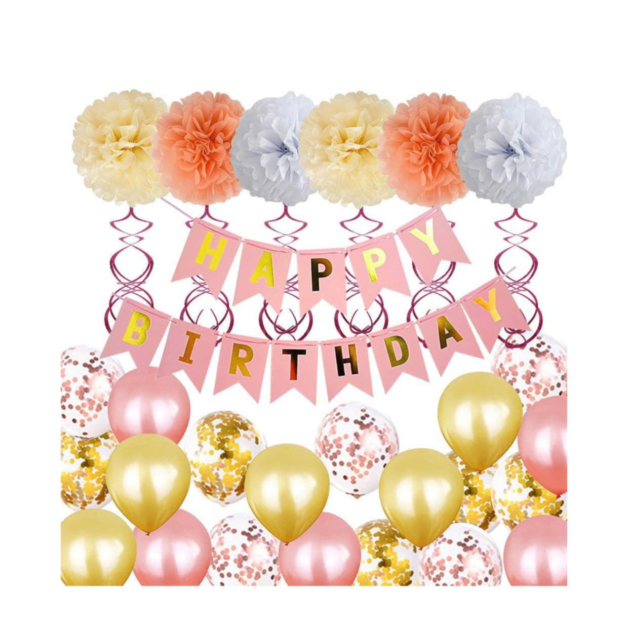 Happy Birthday Girlande Geburtstagsbanner Schwarz Wimpelkette zum Aufhängen Geburtstagsdeko Geburtstag Banner für Geburtstagsfeier