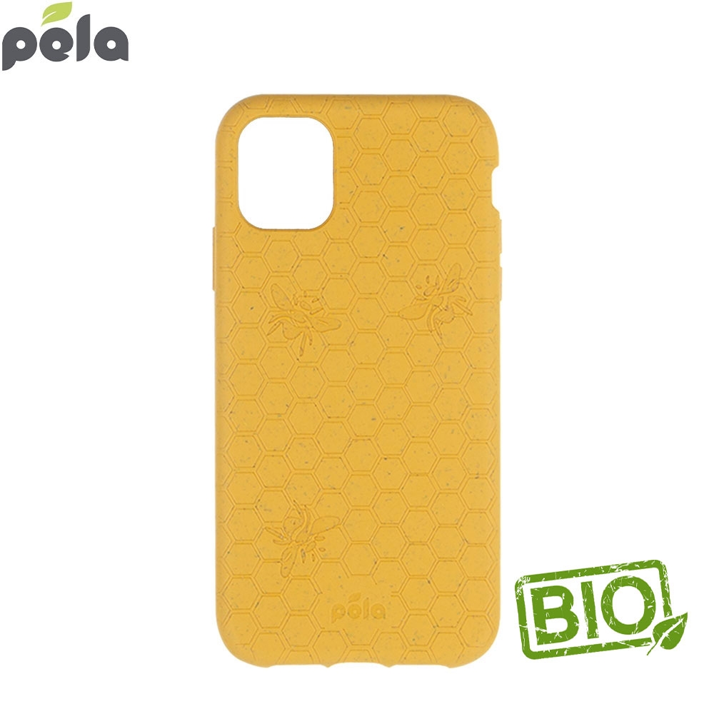 iPhone 11 Pro Biobasierte Gummi Schutzhülle Eco Friendly Nachhaltig Kompostierbar (11246-IPXI-HONEY-BEE) - Gelb (Bee Edition)