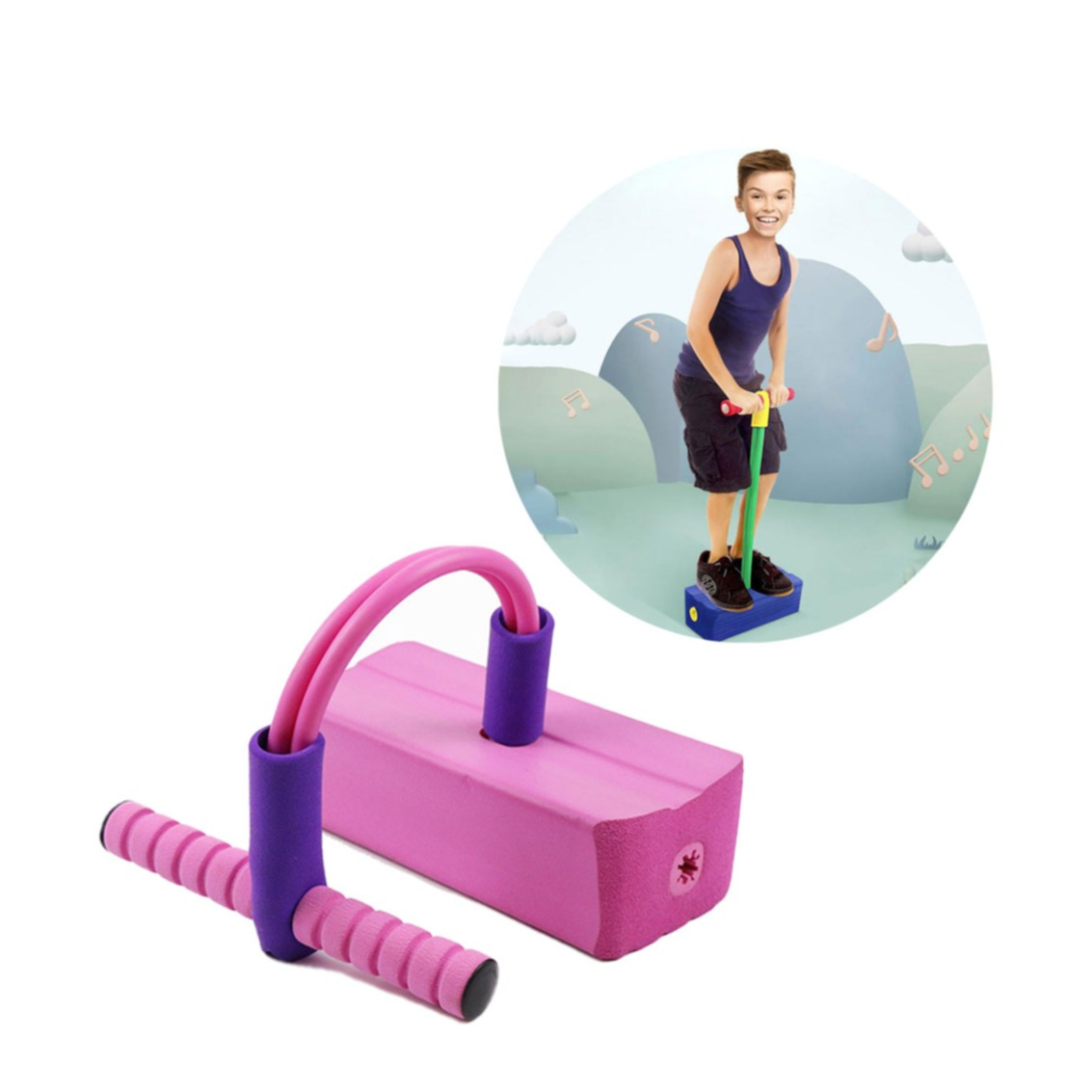 Image of Schaumstoff Pogo Bungee Jumper Kinder Springblock Hüpfspielzeug - Pink bei Apfelkiste.ch