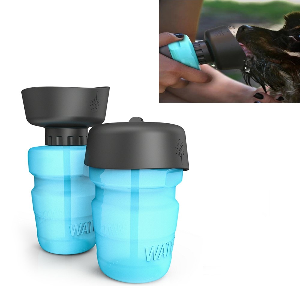 Image of (0.5L) Portabler Wasserspender Tiernapf für Hunde Katzen mit Schlaufe - Blau bei Apfelkiste.ch