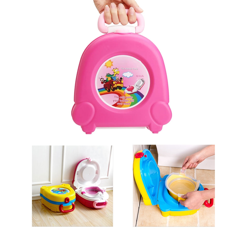 Image of Portables Kinder Töpfchen Reise Toiletten Koffer Auto WC - Pink bei Apfelkiste.ch
