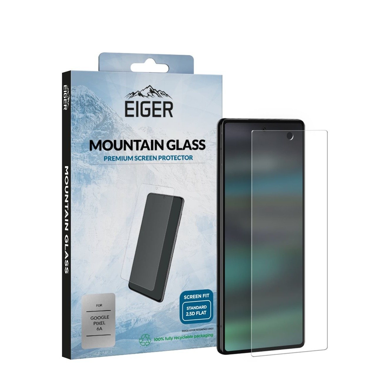 Image of Eiger - Google Pixel 6a Mountainglass 2.5D Panzer Glas Display Case Friendly (EGSP00848) bei Apfelkiste.ch