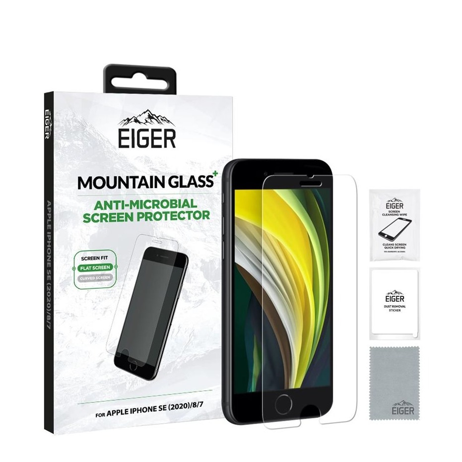 Image of Eiger - iPhone SE (2022/2020) / 8 / 7 / 6S Antimikrobielle Mountainglass+ 2.5D Panzer Glas Display Schutz Case Friendly (EGMSP00180) bei Apfelkiste.ch