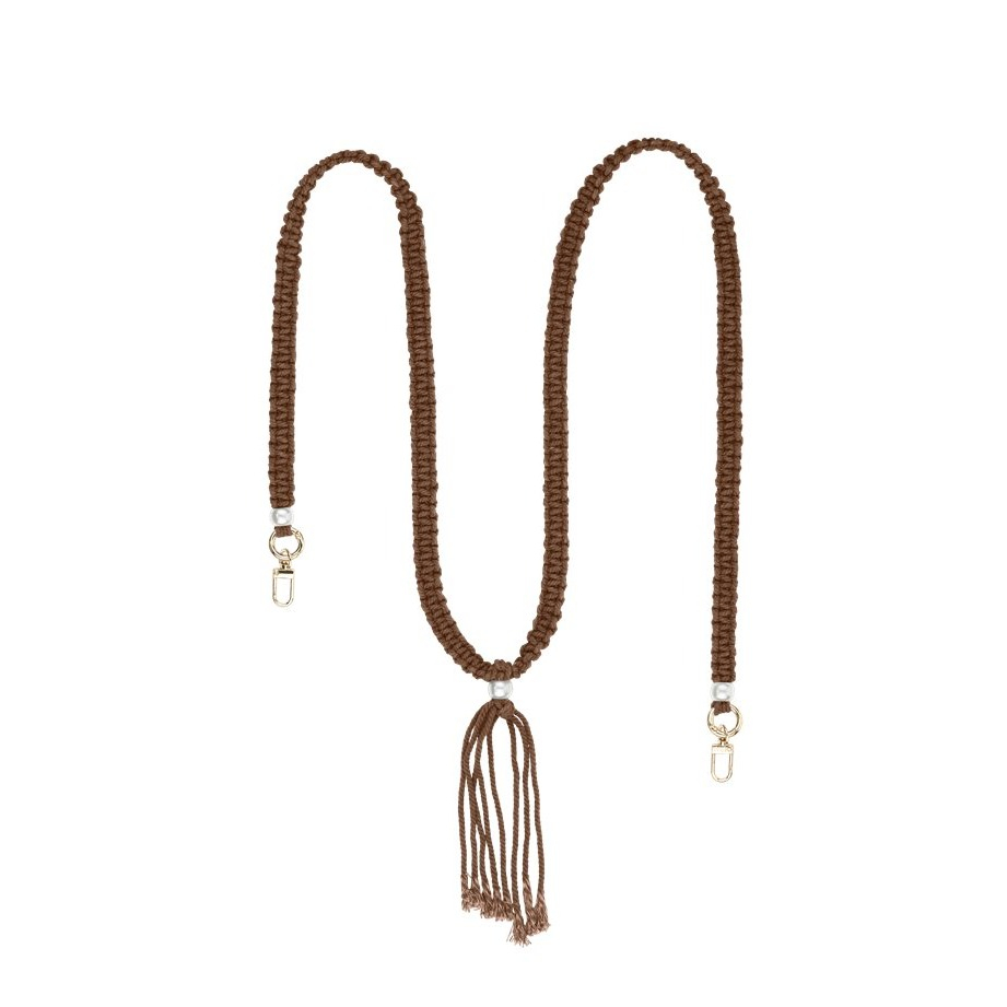 Image of ETUUI - (120cm) Universal Geflochtene Necklace Handykette für Schutzhülle mit Karabiner Verschluss (marra-kastanie-g) - Dunkelbraun bei Apfelkiste.ch