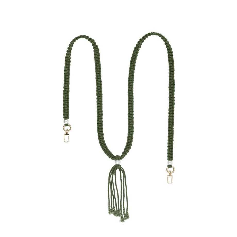 Image of ETUUI - (120cm) Universal Geflochtene Necklace Handykette für Schutzhülle mit Karabiner Verschluss (marra-forrest-g) - Dunkelgrün bei Apfelkiste.ch