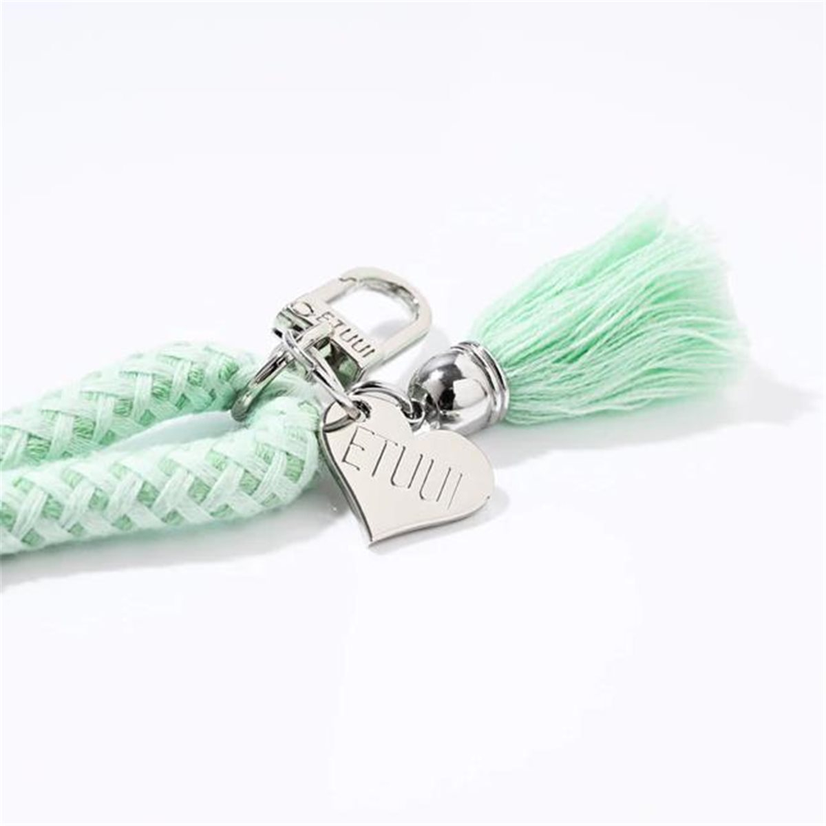 Image of ETUUI - (160cm) Universal Geflochtene Necklace Handykette für Schutzhülle mit Karabiner Verschluss (pepper-strap) - Mint / Silber bei Apfelkiste.ch