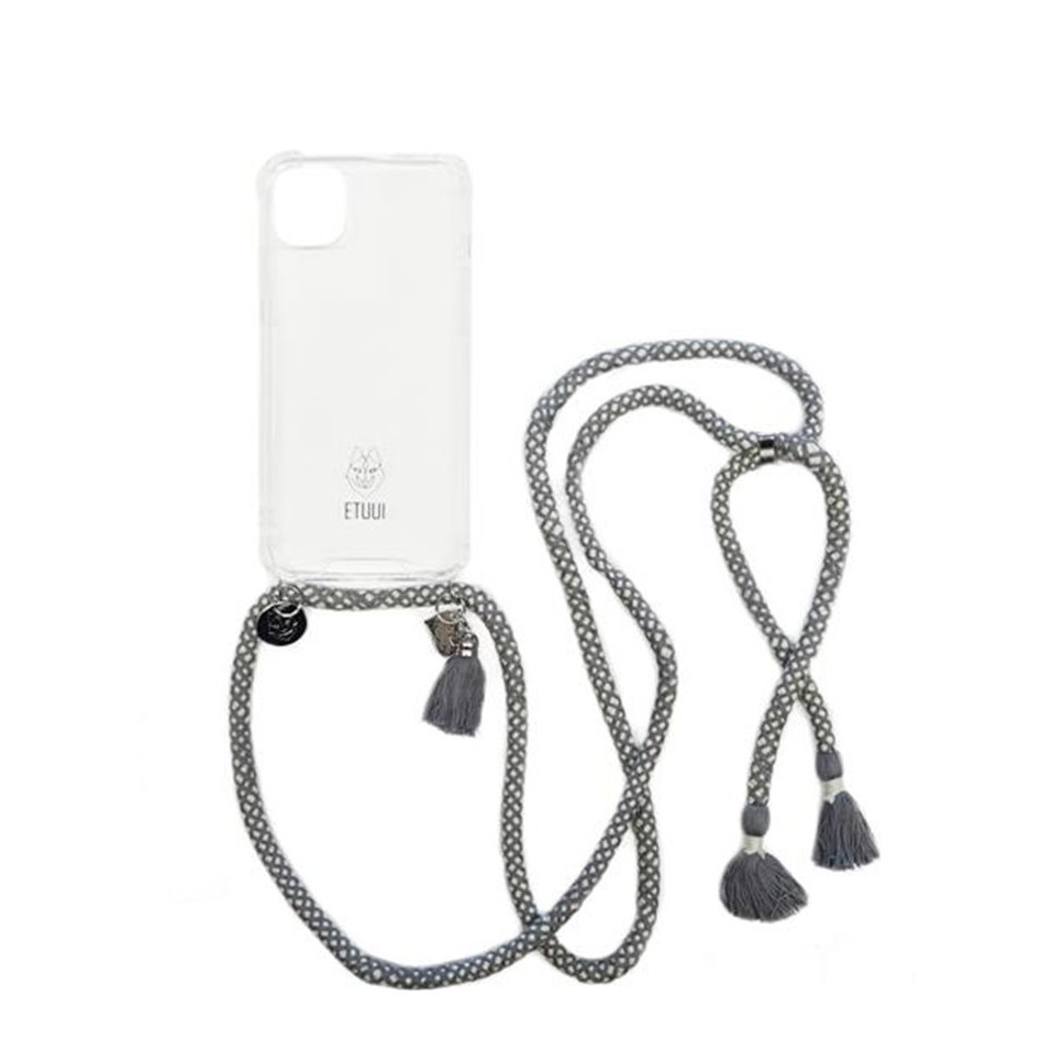 Image of ETUUI - iPhone 13 Pro Necklace Hybrid TPU Hülle Air Cushion Fallschutz + Handykette (spacegrey-13-13-pro) - Grau bei Apfelkiste.ch
