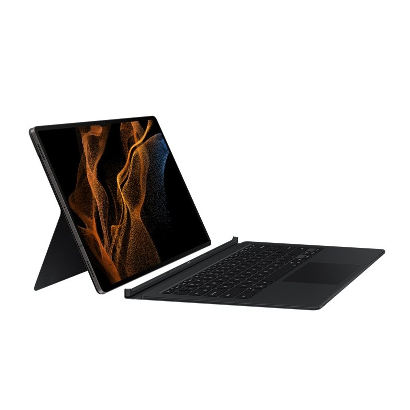 Image of Samsung - Galaxy Tab S8 Ultra Antibakterielles Keyboard (CH Layout) Book Cover Hülle (EF-DX900BBEGSW) - Schwarz bei Apfelkiste.ch