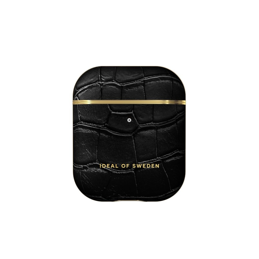 Image of iDeal of Sweden - AirPods (1. & 2. Generation) Atelier Leder Tasche Schutzhülle Abdeckung (IDFAPCSS22-207) - Jet Black Croco bei Apfelkiste.ch
