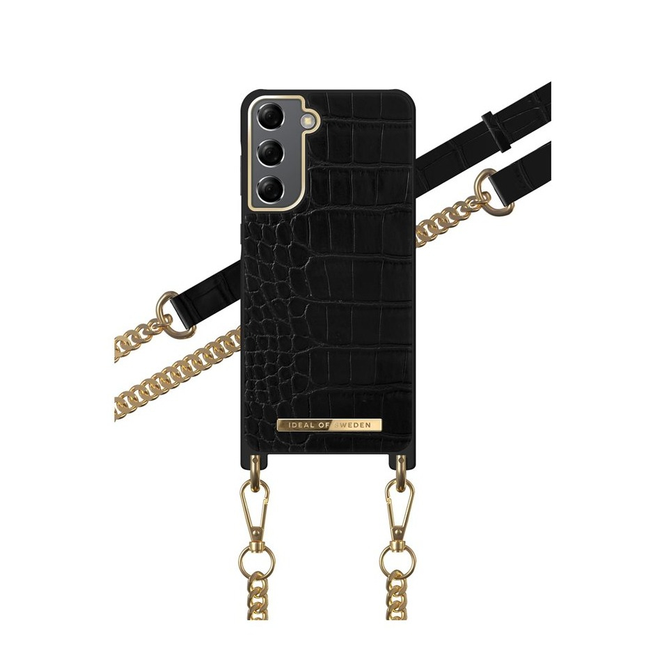 Image of iDeal of Sweden - Samsung Galaxy S21 5G Necklace Case Hardcase Hülle + Handykette (IDNCSS20-S21-207) - Jet Black Croco bei Apfelkiste.ch
