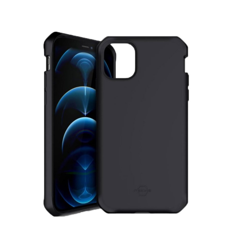 Image of ITSkins - iPhone 12 / iPhone 12 Pro Spectrum Solid Antimikrobielle Gummi Hülle (Fallschutz 2 Meter) - Schwarz bei Apfelkiste.ch