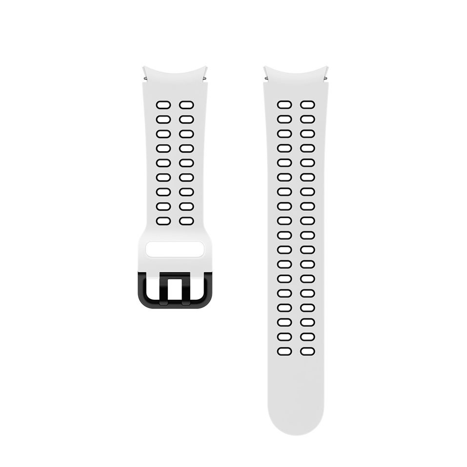 Image of (M/L) Samsung - Galaxy Watch 4 (40 mm / 44 mm) Silikon Armband Extreme Sport 20mm (ET-SXR87LWEGEU) - Weiss / Schwarz bei Apfelkiste.ch