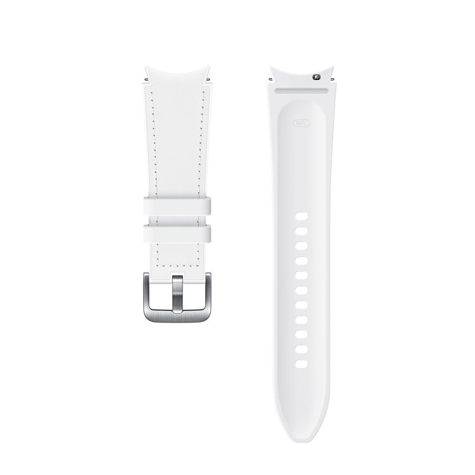 Image of (M/L) Samsung - Galaxy Watch 4 (40 mm / 44 mm) Echtleder Armband Hybrid 20mm (ET-SHR89LWEGEU) - Weiss bei Apfelkiste.ch