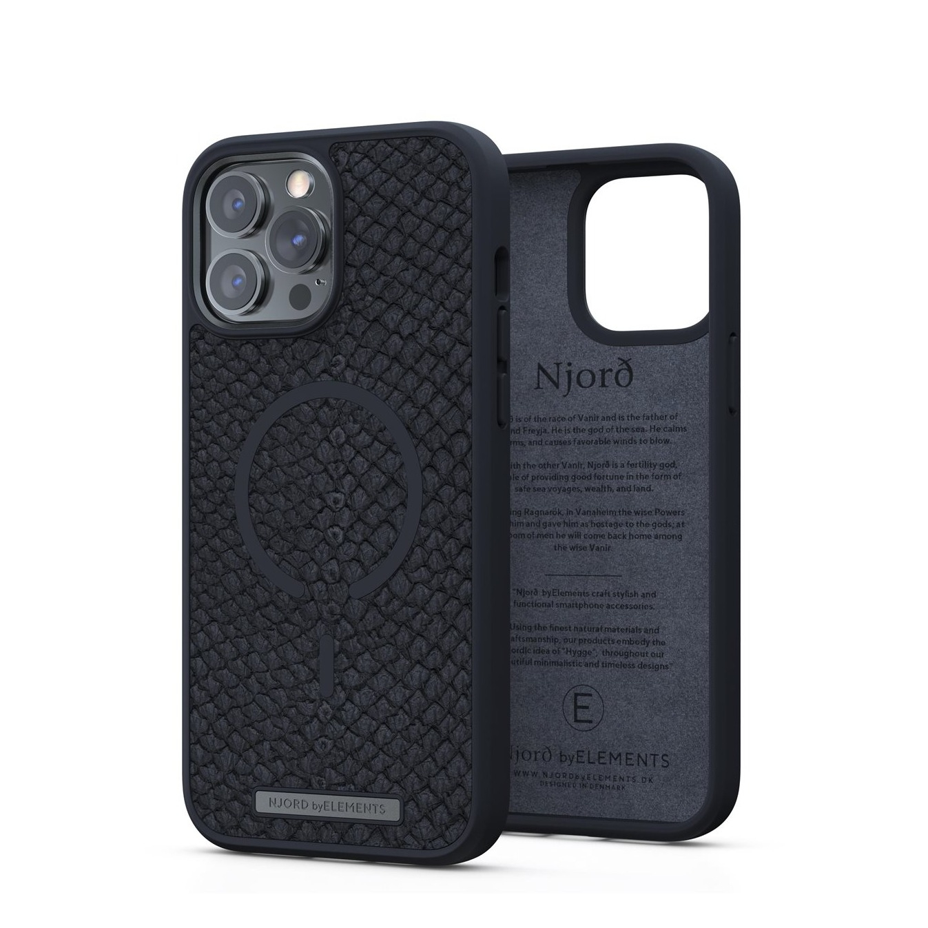 Image of Njord by Elements - iPhone 13 Pro Max MagSafe Lachsleder Hülle (SL14160) - Schwarz bei Apfelkiste.ch