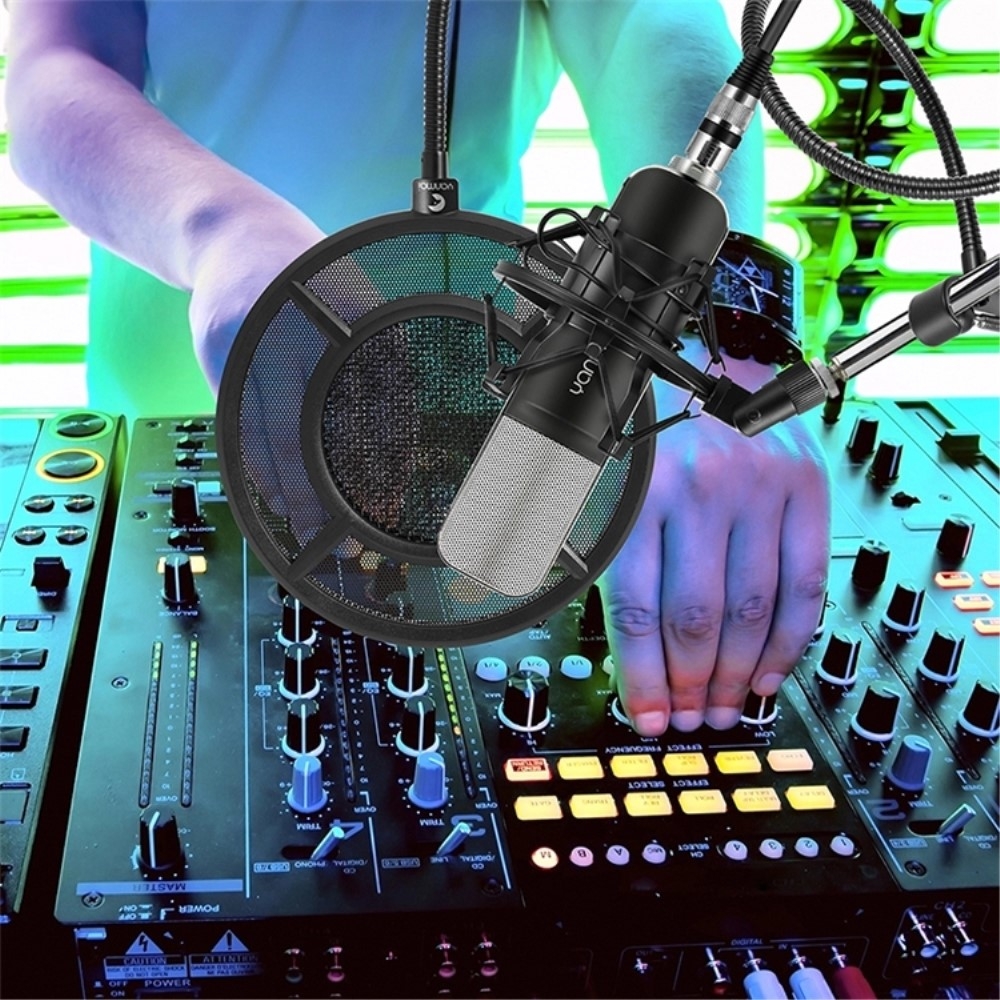 Professioneller Mikrofon Popfilter Metall Schutz Geräusch Filter Flexibler Schwanenhals + Clip Befestigung