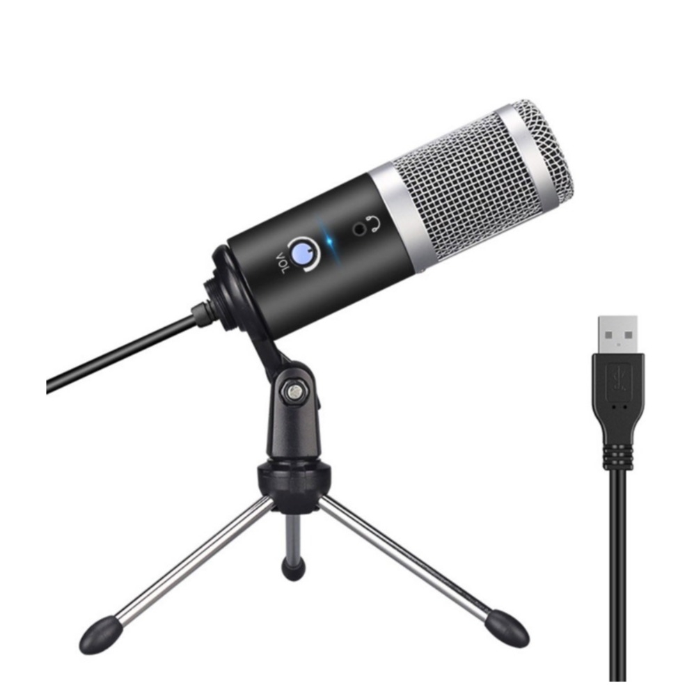 Image of Professionelles USB Studio Mikrofon + Dreibein Stativ Standfuss PC / Mac - Schwarz bei Apfelkiste.ch