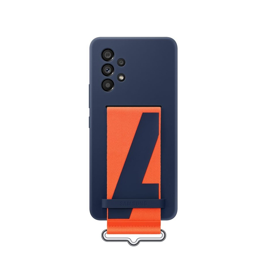 Image of Samsung - Galaxy A53 5G Silikon Strap Cover Hülle mit Riemen (EF-GA536TNEGWW) - Blau / Orange bei Apfelkiste.ch