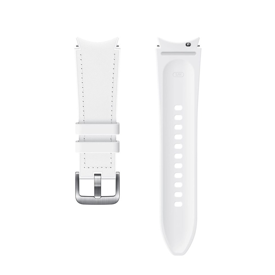 Image of (S/M) Samsung - Galaxy Watch 4 Classic (42 mm / 46 mm) Echtleder Armband Hybrid 20mm (ET-SHR88SWEGEU) - Weiss bei Apfelkiste.ch