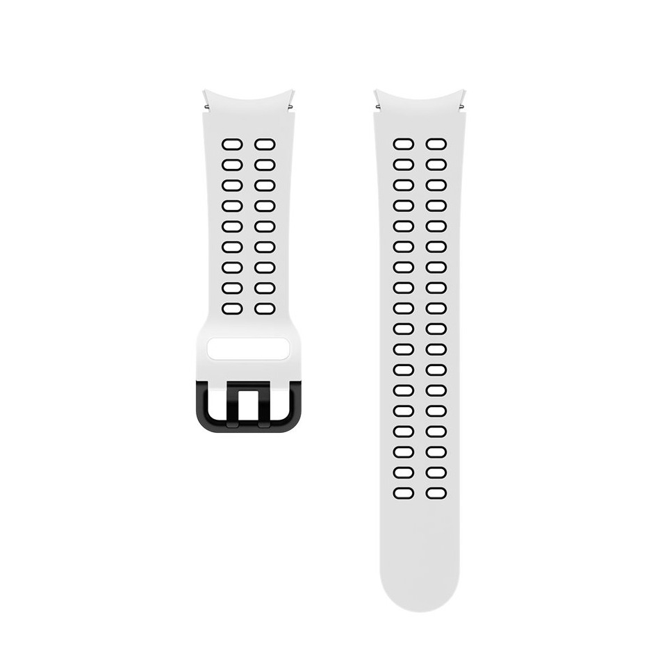 Image of (S/M) Samsung - Galaxy Watch 5 (44/40mm) / Watch 5 Pro (45mm) Silikon Armband Extreme Sport 20mm (ET-SXR86SWEGEU) - Weiss / Schwarz bei Apfelkiste.ch