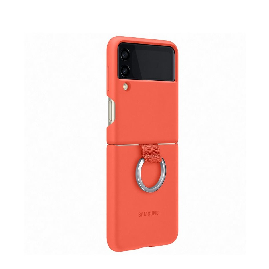 Image of Samsung - Galaxy Z Flip3 5G Silikon Cover Hülle mit Ring (EF-PF711TPEGWW) - Coral bei Apfelkiste.ch