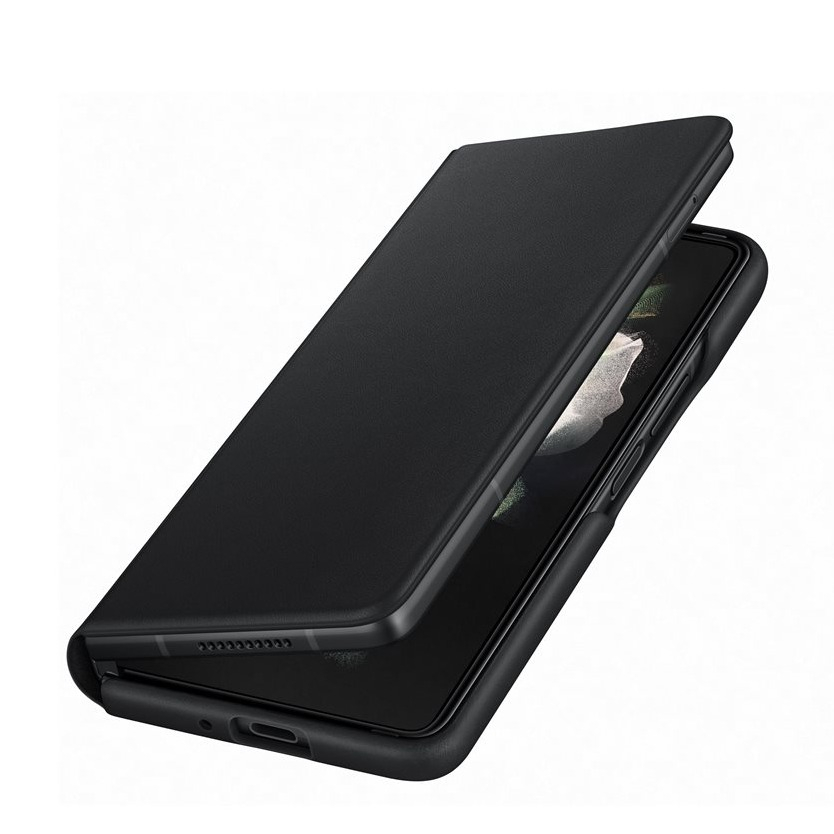 Image of Samsung - Galaxy Z Fold3 5G Echtleder Tasche Flip Cover mit Trageschlaufe (EF-FF926LBEGWW) - Schwarz bei Apfelkiste.ch