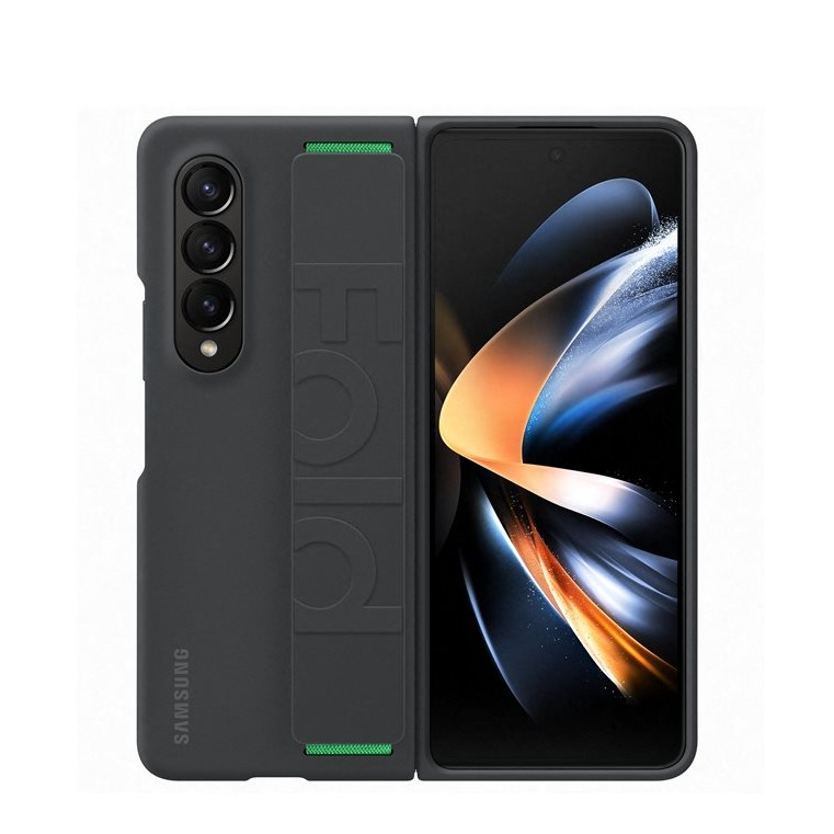 Image of Samsung - Galaxy Z Fold4 5G Silikon Grip Cover Hülle (EF-GF936TBEGWW) - Schwarz / Grün bei Apfelkiste.ch