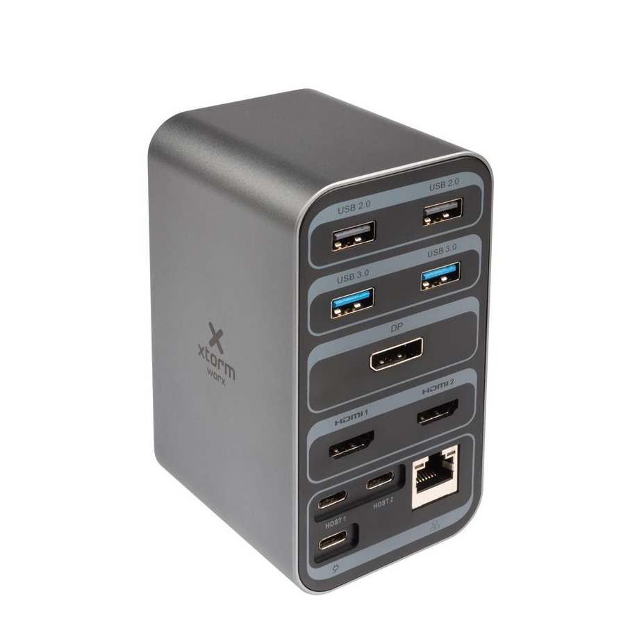 Image of Xtorm - 13in1 USB C Multiport Adaptert 2 x USB C / 2 x 4K HDMI / 4x USB 3.0 / 2 x USB 2.0 / LAN / DisplayPort / 3.5mm Klinke (XWD001) - Grau bei Apfelkiste.ch