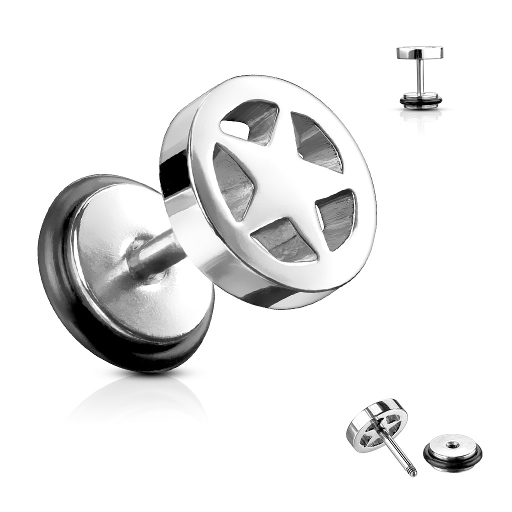 Image of (2er Set) Fake Herren Plugs Stern - Silber bei Apfelkiste.ch