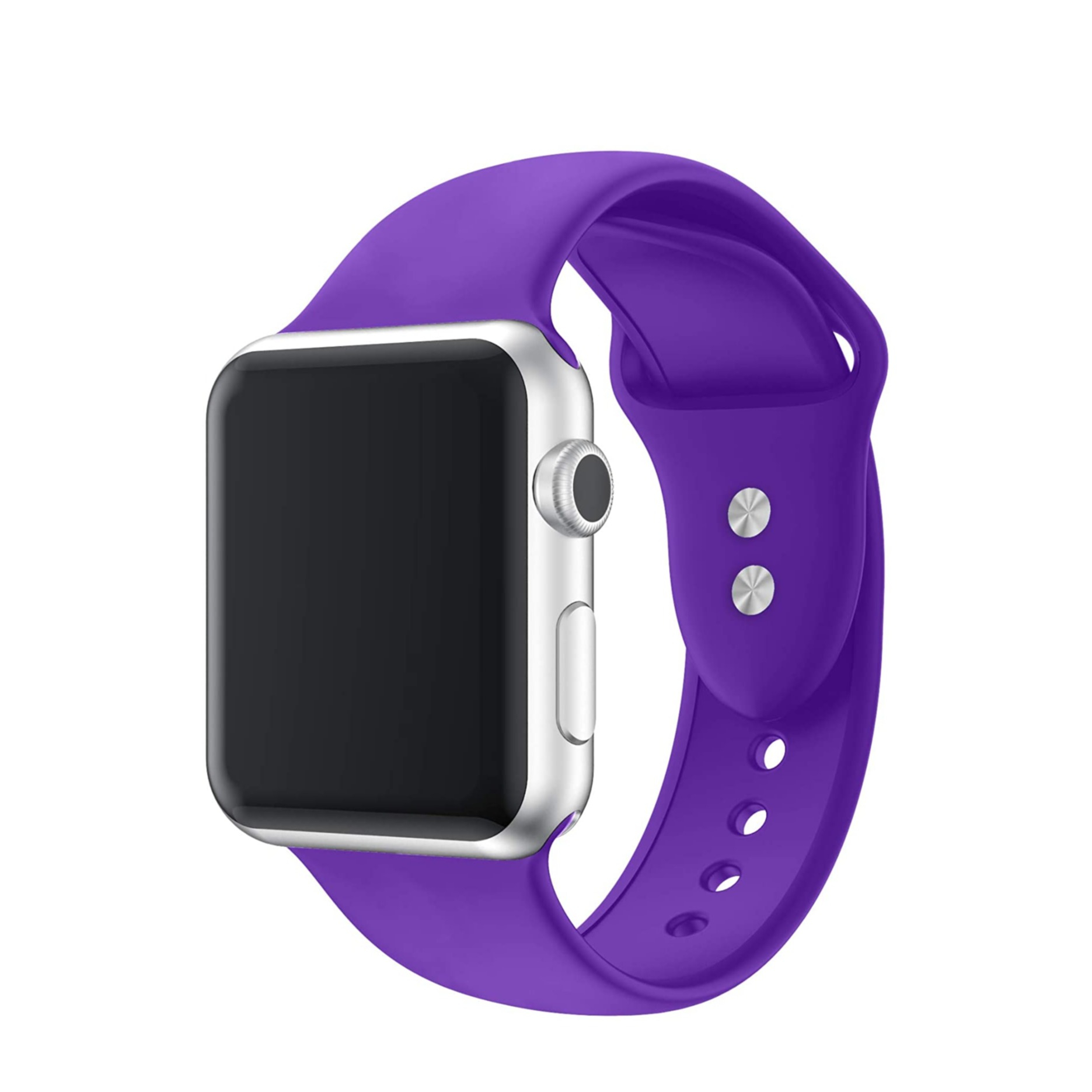 Image of Changee - Apple Watch (45/44/42 mm) Silikon Sport Armband mit Doppelverschluss (Gelenkumfang: 195-230mm) - Violett bei Apfelkiste.ch