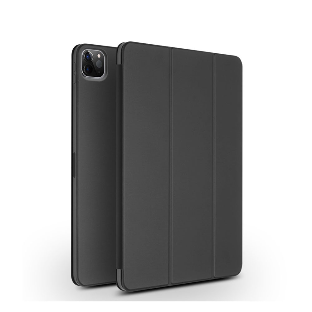 Image of Qialino - iPad Air 10.9" (2022/2020) / iPad Pro 11" (2020) Leder Tasche Smart Folio Schutzhülle Magnetcover - Schwarz bei Apfelkiste.ch