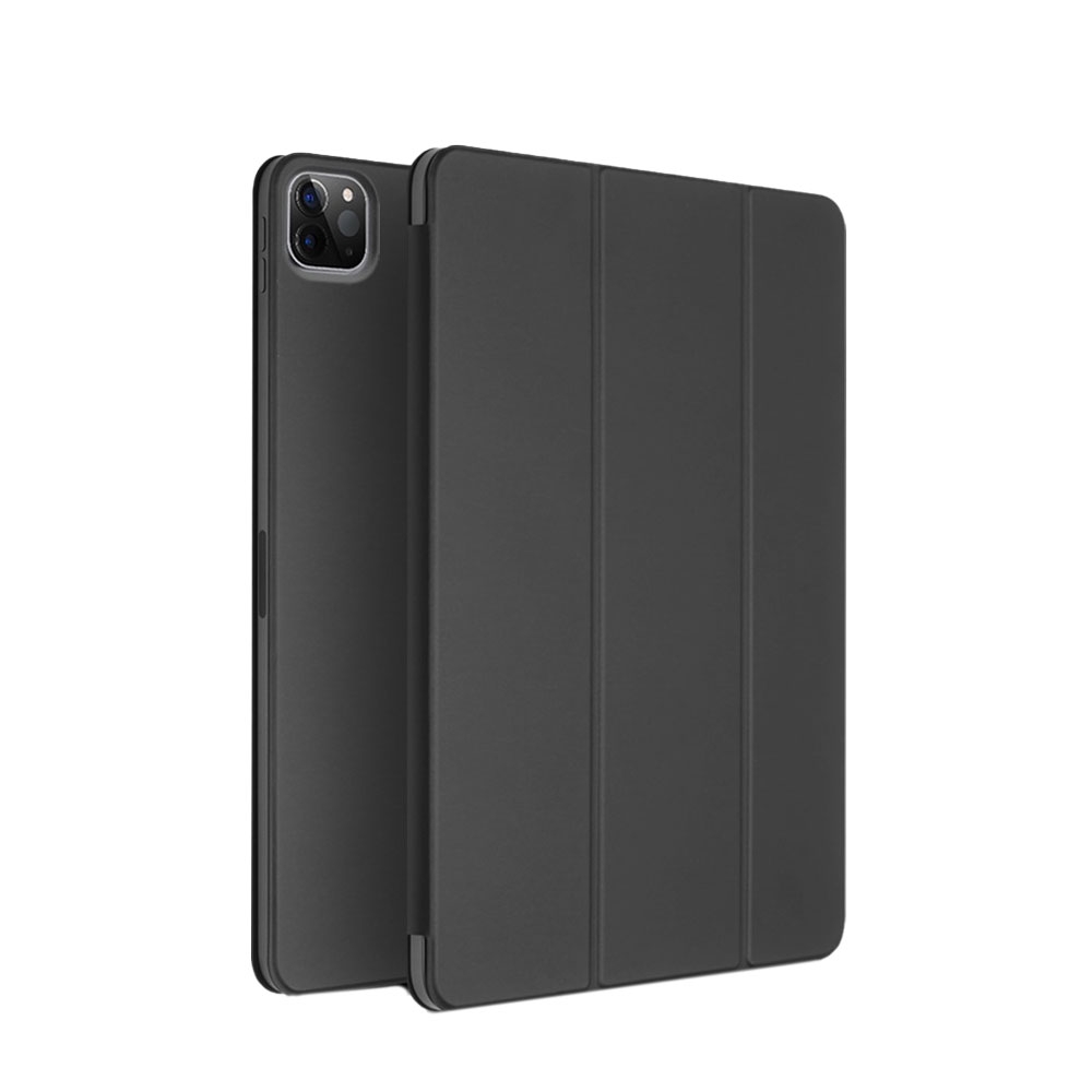 Image of Qialino - iPad Pro 12.9" (2020/2018) Leder Tasche Smart Folio Schutzhülle Magnetcover - Schwarz bei Apfelkiste.ch