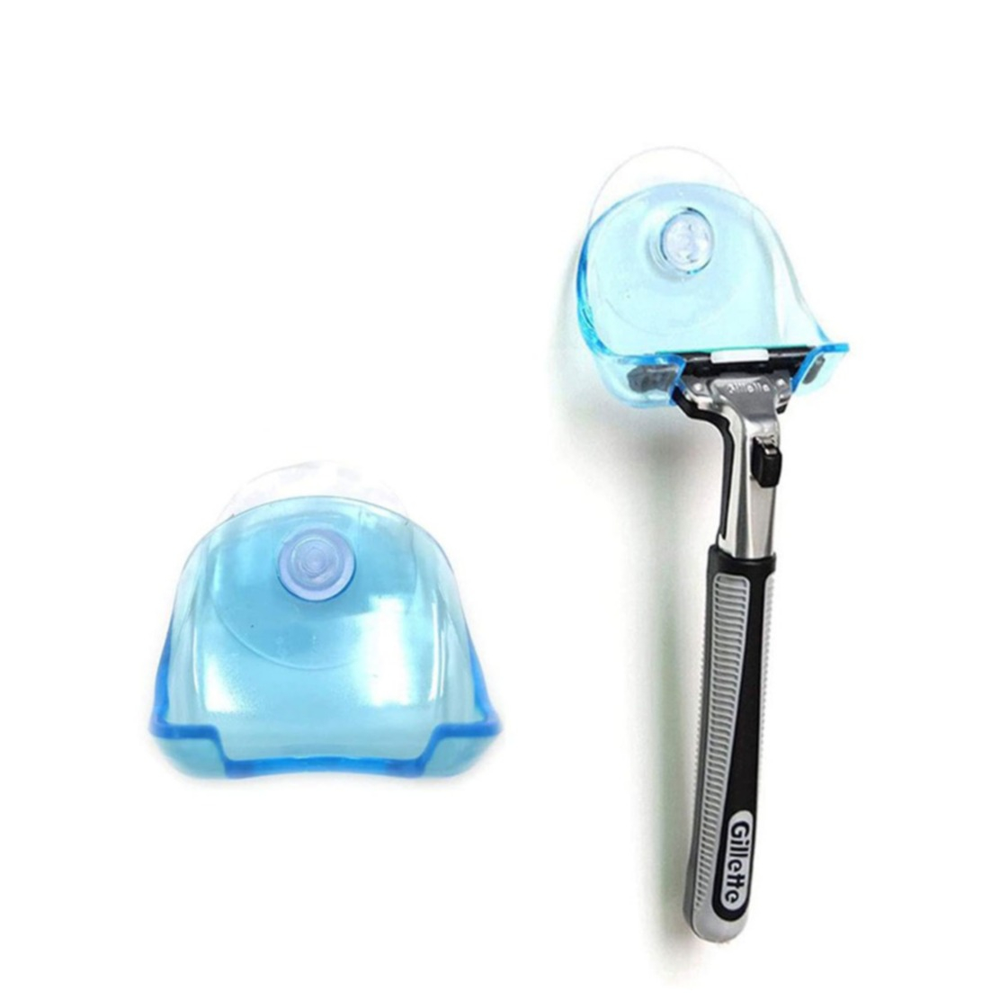 Image of Rasierer Halter Badezimmer Wand / Fliesen Halterung mit Saugnapf - Blau bei Apfelkiste.ch