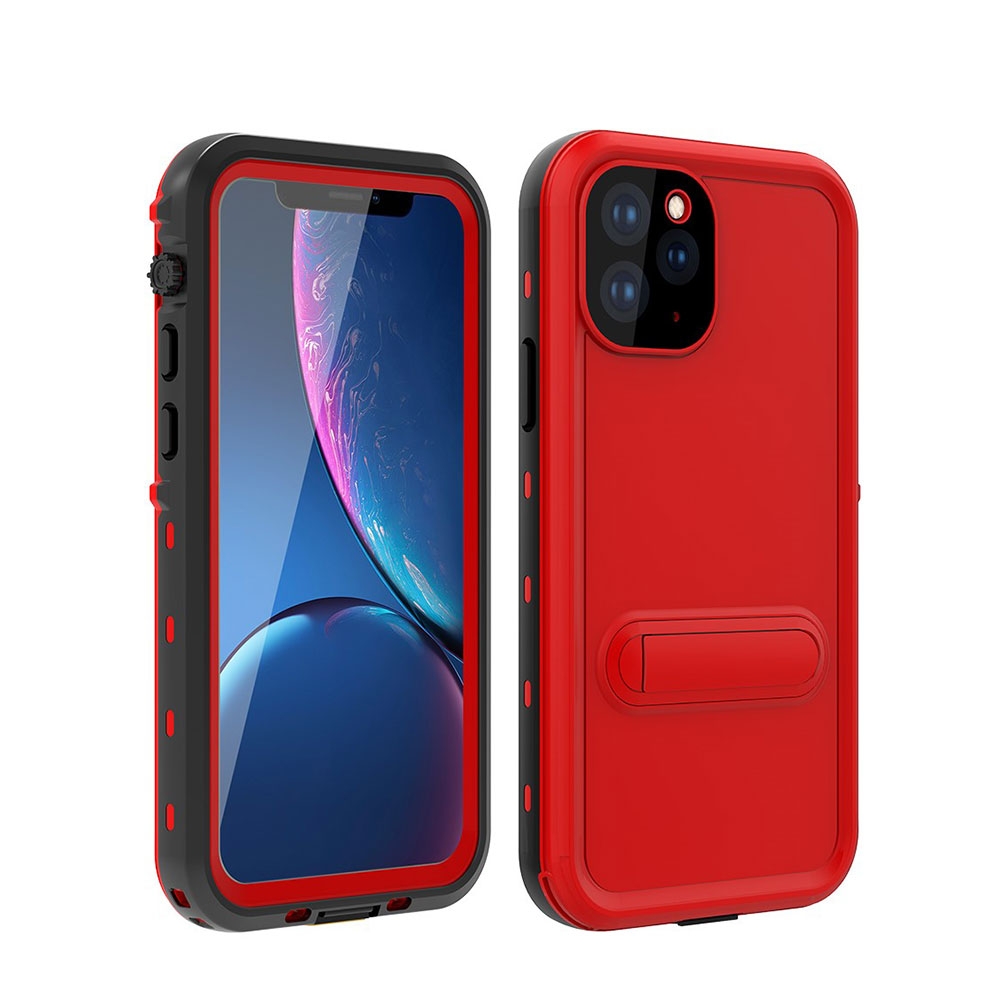 Image of Redpepper - iPhone 11 Pro Wasserfeste Outdoor Schutz Hülle mit Aufsteller (IP68) - Rot / Schwarz bei Apfelkiste.ch