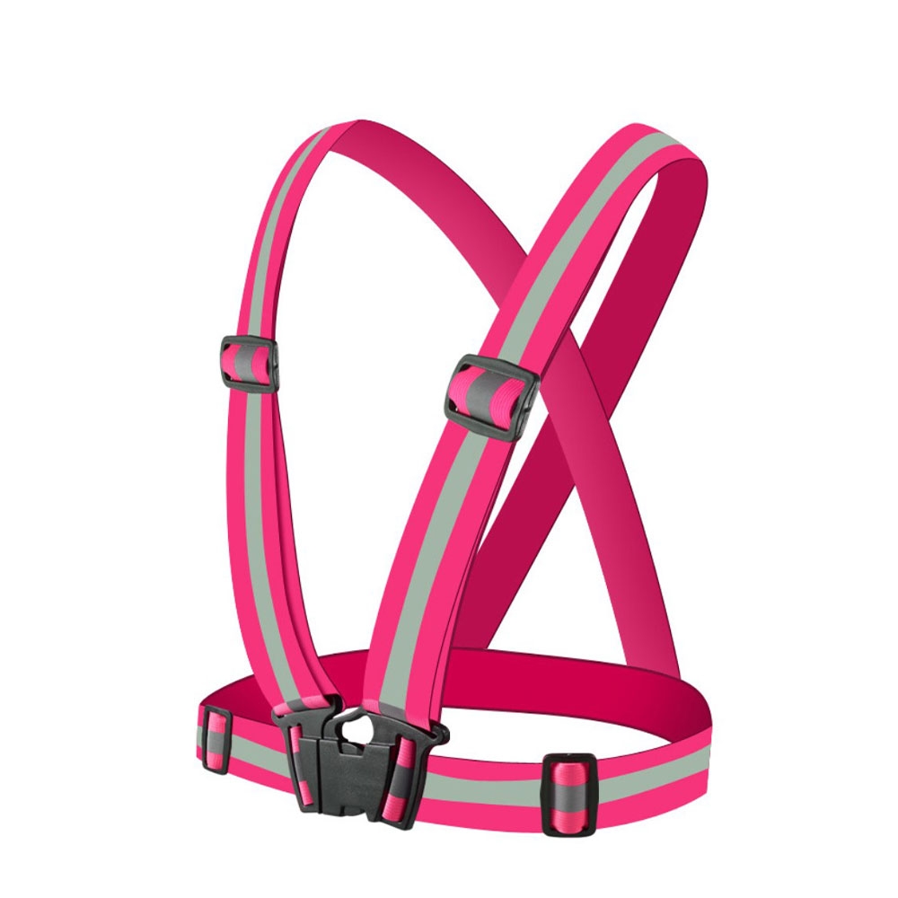 Image of Reflektierende Sicherheits Warnweste Reflektorgurt für Kinder / Erwachsene zum Sport / Joggen / Radfahren (Unisex) - Pink bei Apfelkiste.ch