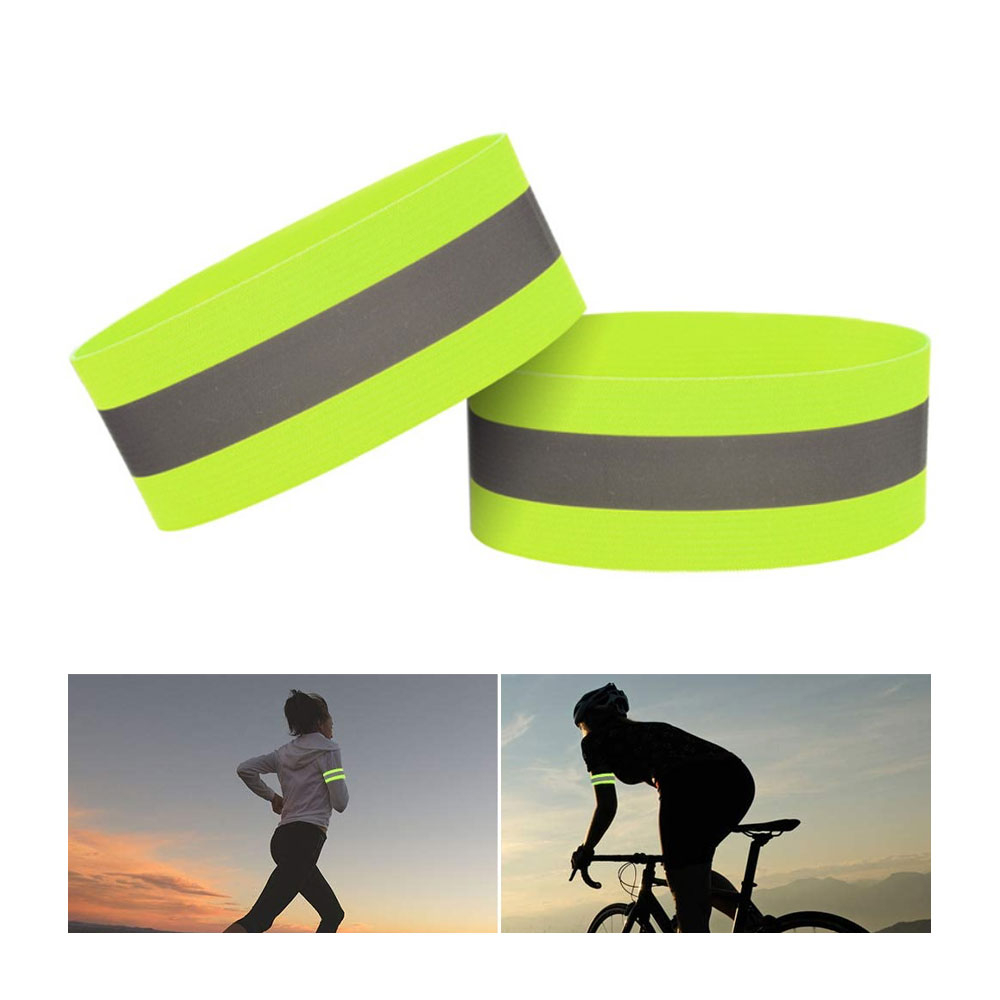 Image of (2er Set) 34x4cm Reflektierendes Outdoor Sportband mit Klettverschluss - Neon Gelb bei Apfelkiste.ch