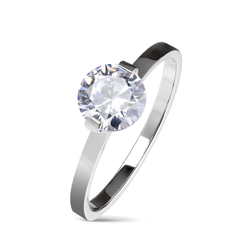 Image of (Gr. 54) Damen Fingerring mit Strassstein - Silber bei Apfelkiste.ch