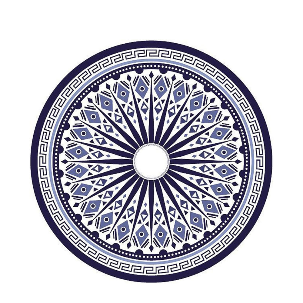 Image of Robustes Mikrofaser Strandtuch Handtuch Beach Roundie (564g / 150cm) Geometrisches Muster - Dunkelblau bei Apfelkiste.ch