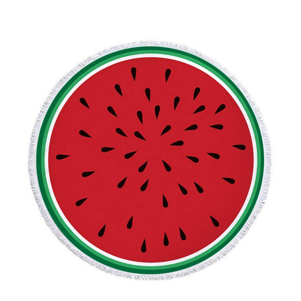 Robustes Mikrofaser Strandtuch Handtuch Beach Roundie (564g / 150cm) Wassermelone - Rot / Grün