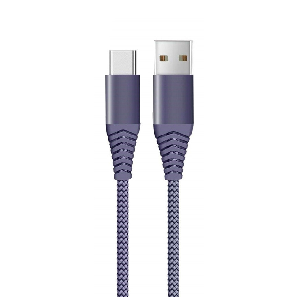 Image of (1.2m/3A) Robustes USB auf USB C Ladekabel Datenkabel Nylon - Grau bei Apfelkiste.ch