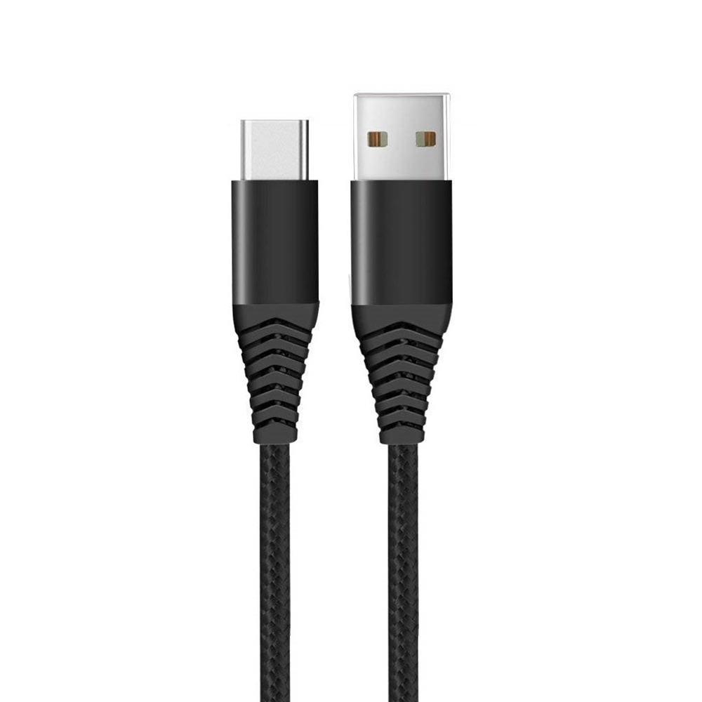 Image of (1.2m/3A) Robustes USB auf USB C Ladekabel Datenkabel Nylon - Schwarz bei Apfelkiste.ch