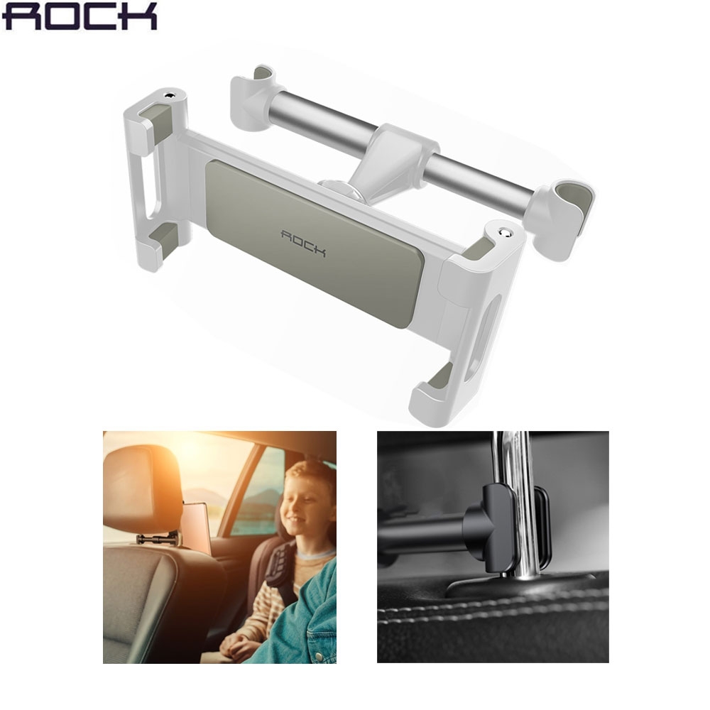 Universal Auto KFZ Rücksitz Kopfstützen Halterung für Smartphones / Tablets 4.7"-10.5" - Weiss