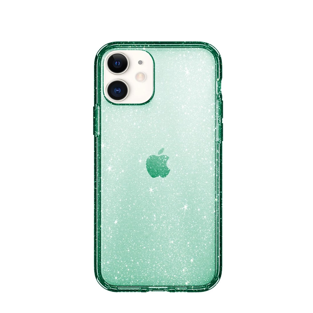 Image of Rock - iPhone 11 Hybrid Hardcase Schutzhülle Air Cushion Fallschutz Glitzer Design - Grün / Transparent bei Apfelkiste.ch