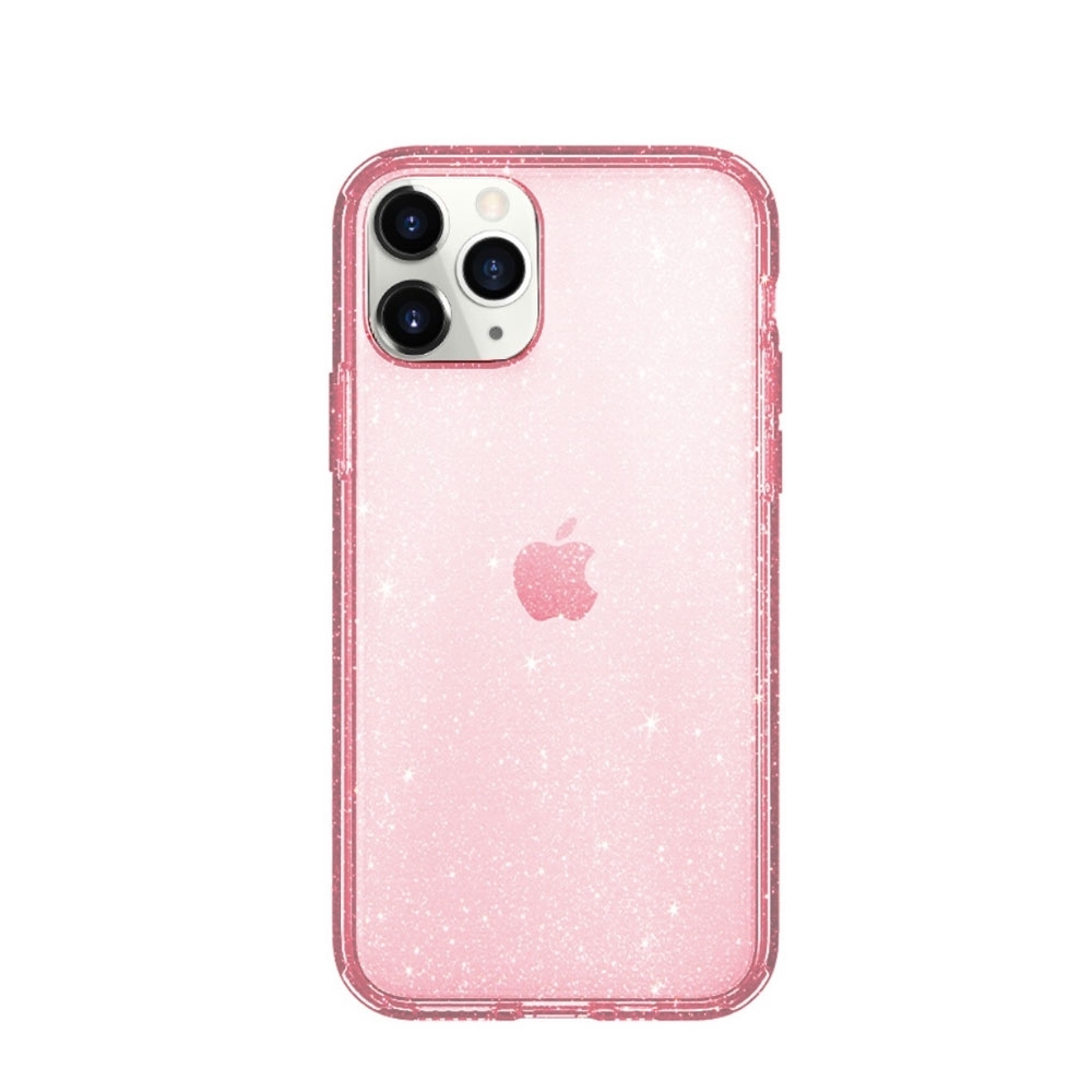 Image of Rock - iPhone 11 Pro Hybrid Hardcase Schutzhülle Air Cushion Fallschutz Glitzer Design - Rosa / Transparent bei Apfelkiste.ch