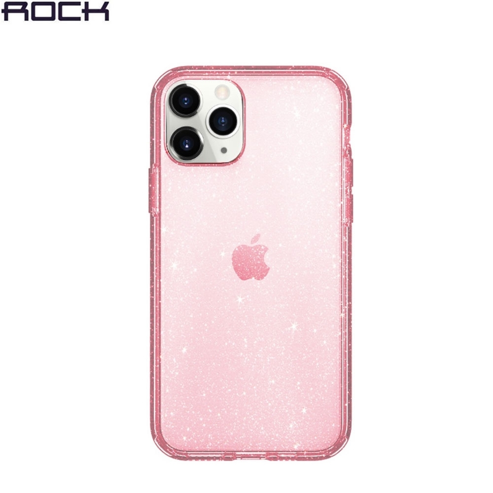 iPhone 11 Pro Hybrid Hardcase Schutzhülle Air Cushion Fallschutz Glitzer Design - Rosa / Transparent